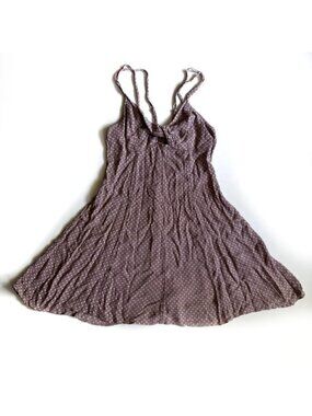 American Eagle Purple with White Polka Double Strap Baby Doll Dress - 0